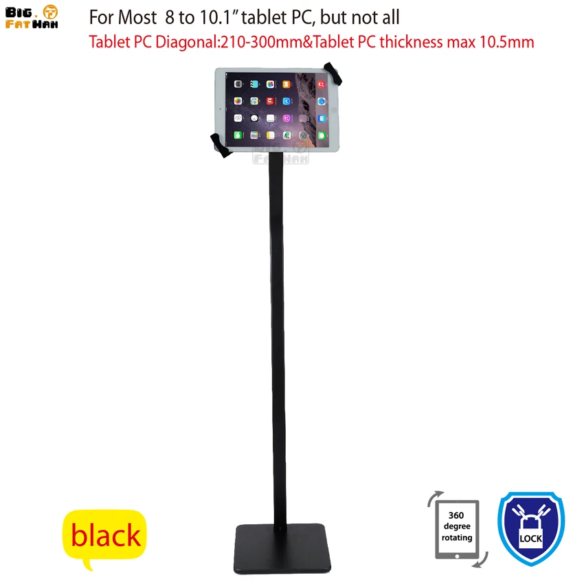 Anti Theft Universal Tablet display floor stand for 8 10.1" tablet