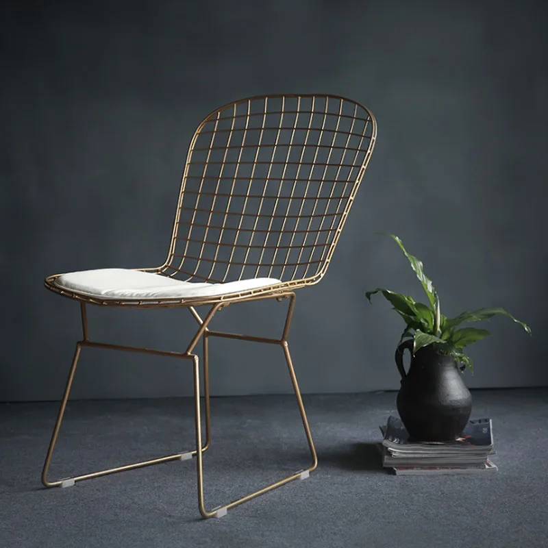 

Nordic Wrought Iron Hollow Wire Chair Designer Studio Talk Chair Cafe Tea Shop Lounge Chair