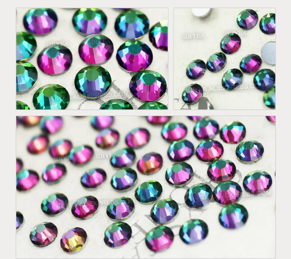 Volcano Blue Red Green Flare Non Hot Fix Rhinestones strass crystals for DIY 3D nails art decor glitters stones sequins manicure