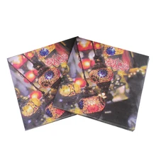 [RainLoong] Islamic Month Ramadan Kareem Theme Paper Napkin Tissue For Muslim Eid al-Fitr 33cm*33cm