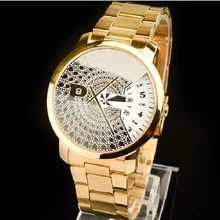 Mulheres Homem Unisex Vestido Relógios Relogio feminino Marca de Moda de Ouro Steel Band Esporte Relógios Pulseira Relógios Marca de Relógios montre femme