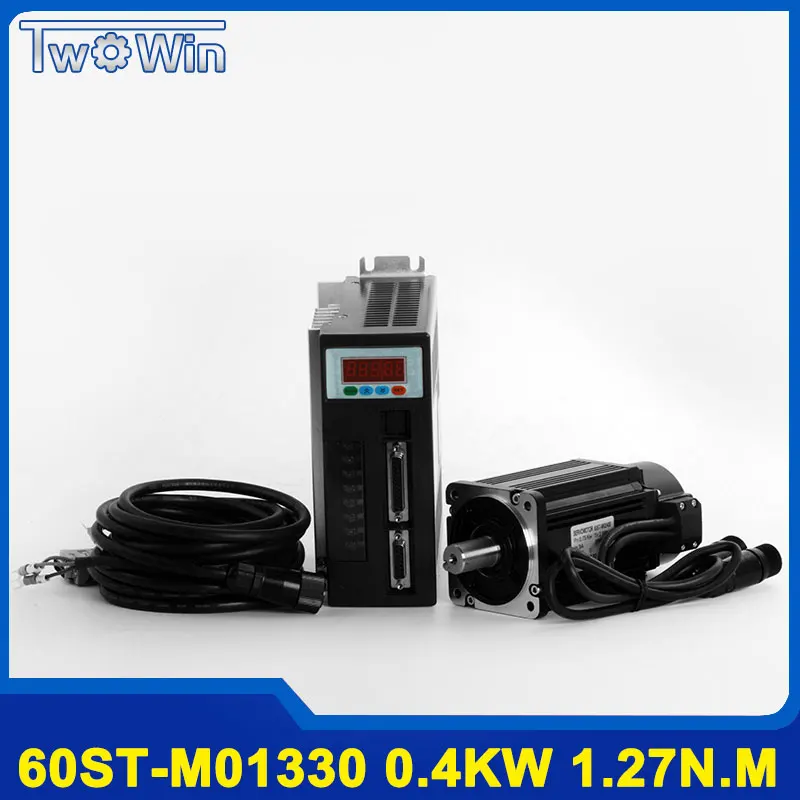 60ST-M01330 AC Servo Motor 1.27N.M 400W 3000RPM Single-Phase AC Motor + AASD-15A driver with 3M Cable Complete Servo System 60ST-M01330 AC Servo Motor 1.27N.M 400W 3000RPM Single-Phase AC Motor + AASD-15A driver with 3M Cable Complete Servo System