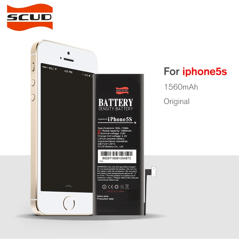 SCUD Phone Battery For iphone 5S 1560 mAh battery, Real Capacity 1560mAh  With Machine Tools Kit _ - AliExpress Mobile