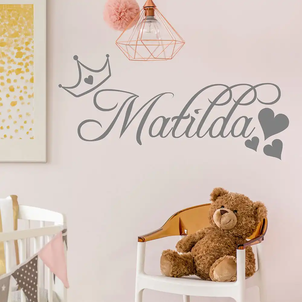 Autocollant Mural Couronne De Princesse Personnalise Etiquette De Citation Pochoir Pour Enfants Chambre A Coucher Mots Muraux Pour Filles Decalcomanies En Vinyle D849 Aliexpress