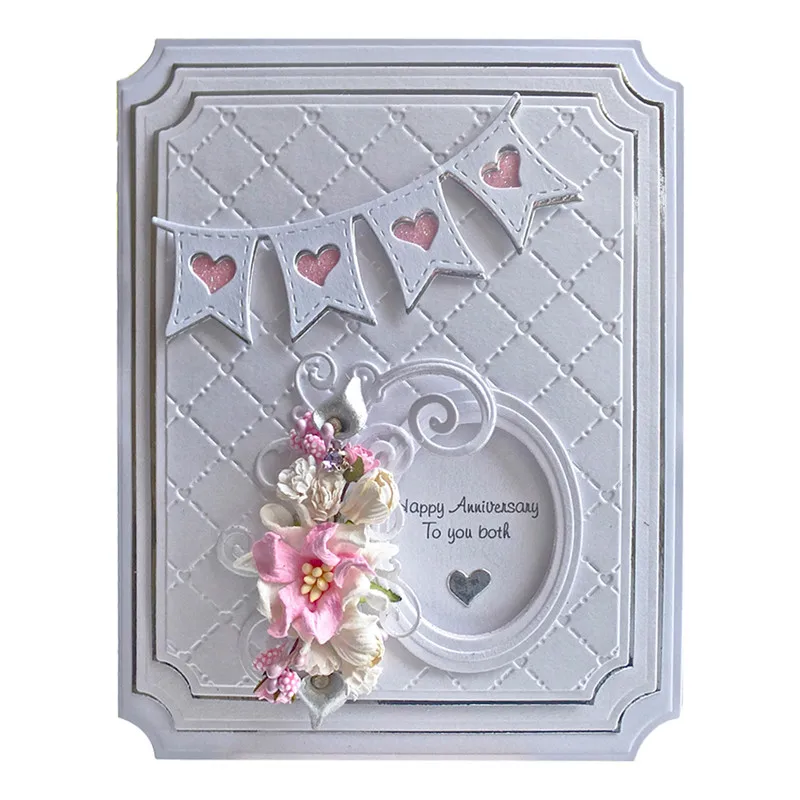 

Naifumodo Heart Banner Die Mental Cutting Dies for Scrapbooking 2019 New Cutting Dies DIY Album Card Making Decor Paper Craft