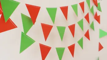 

Red Green flag paper garland 10 ft, Strawberry Party,Girl Birthday, Shortcake Party, Masha and the Bear banner,