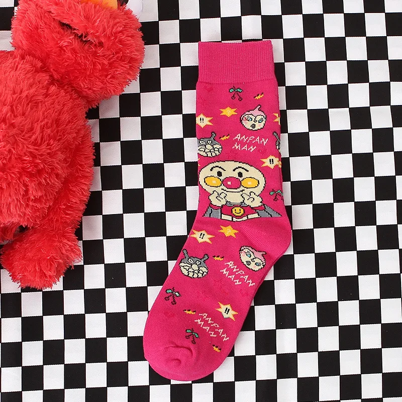 Розовые и белые носки для косплея с героями мультфильма «Улица Сезам», носки для косплея Элмо, печенья, монстра, новинка, Забавные милые женские носки, удобные хлопковые носки - Цвет: A