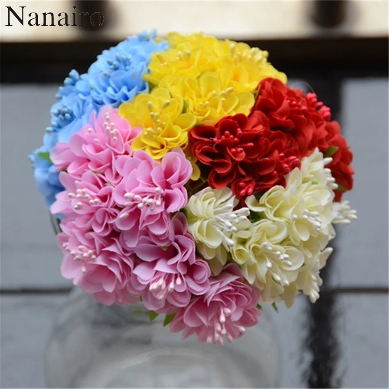 60pcs 3cm Mini Silk Rose Artificial Flowers Bouquet For Wedding Party Decoration DIY Scrapbooking Wreath Craft Fake Flower | Дом и сад