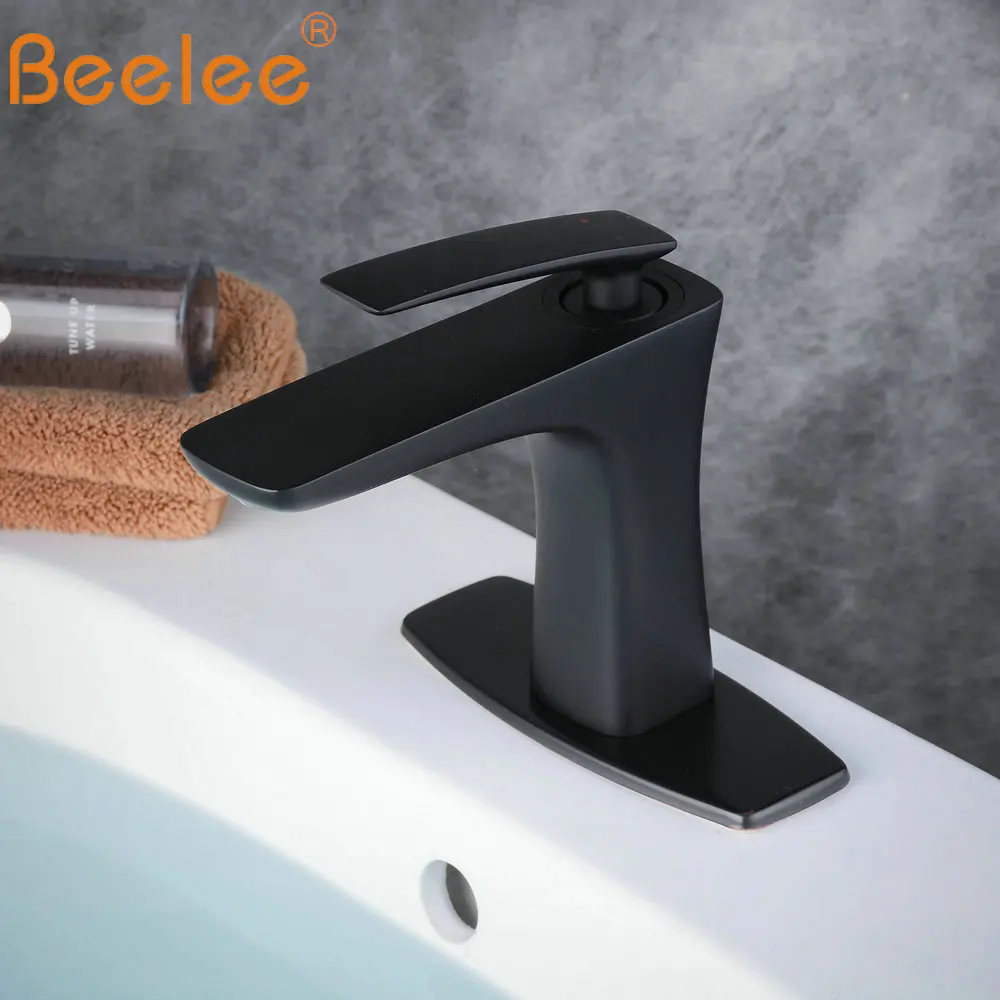 Beelee ванная комната краны смесителя черный счетчик топ раковина Нажмите