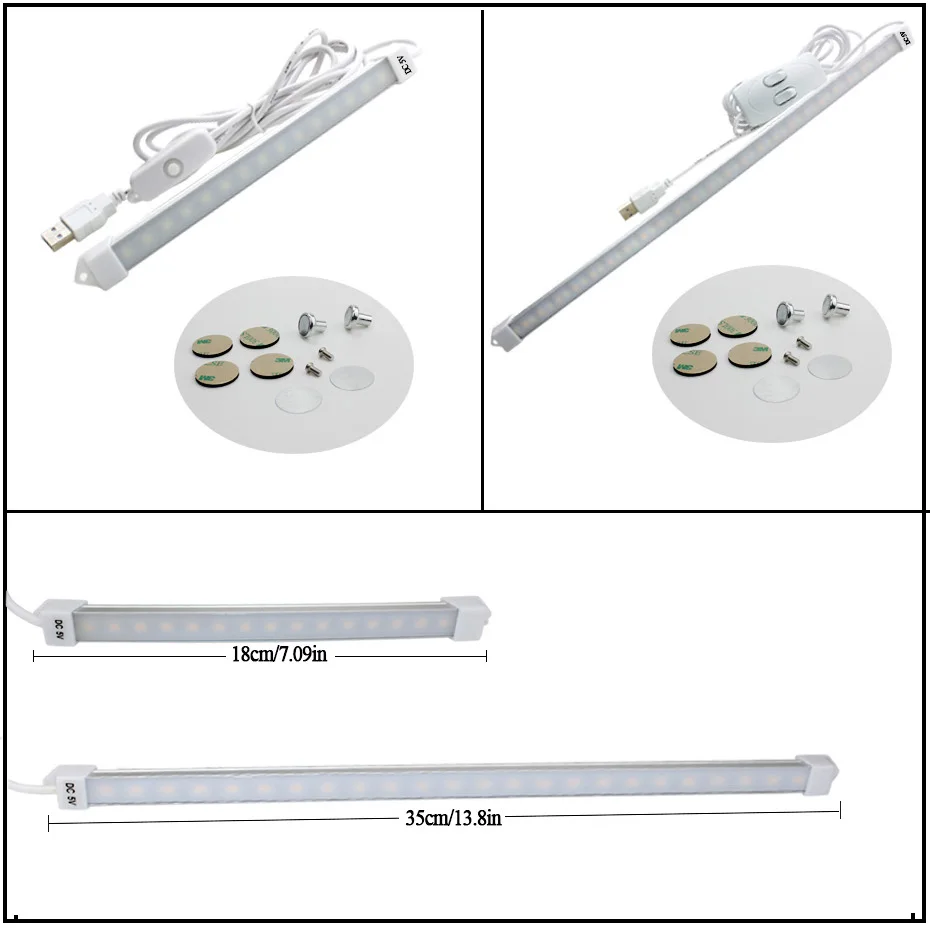 Светодиодная панель 2835SMD с USB 3 Вт 5 15/24/48 светодиодов алюминиевая настольная лампа