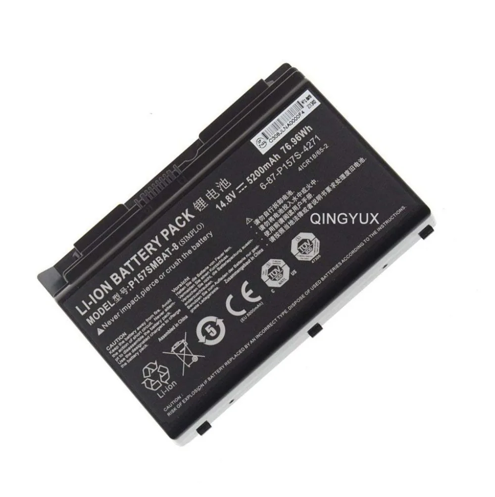 

QINGYUX P157SMBAT-8 6-87-P157S-4271 4ICR18/65-2 New 14.8V 76.96Wh 5200mAh Laptop Battery for Clevo 6-87-P157S-4272 P157SM