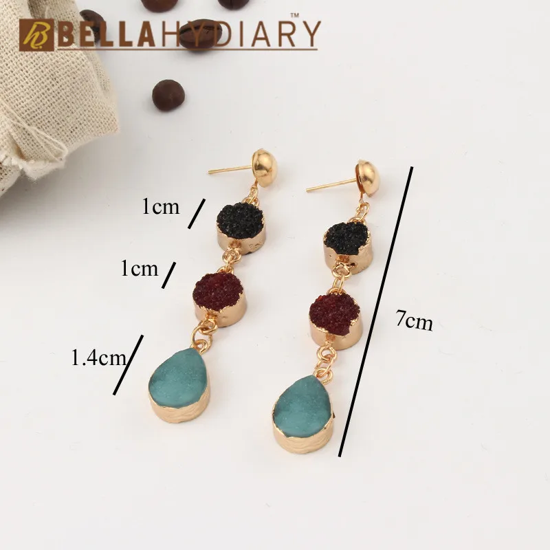 druzy earrings jewelry Ohrringe bijoux earings earring earing pendientes brinco big earrings vintage jewelry wedding earrings geometric earrings long earrings gifts for women resin earrings korean earrings