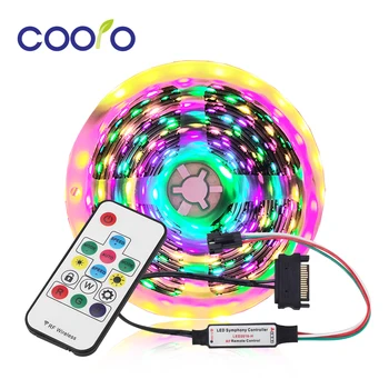 

DC12V WS2811 LED Strip Light 1M 30/60 LEDs for Computer Case, with SATA Power Supply Interface, with LED Symphony Controller