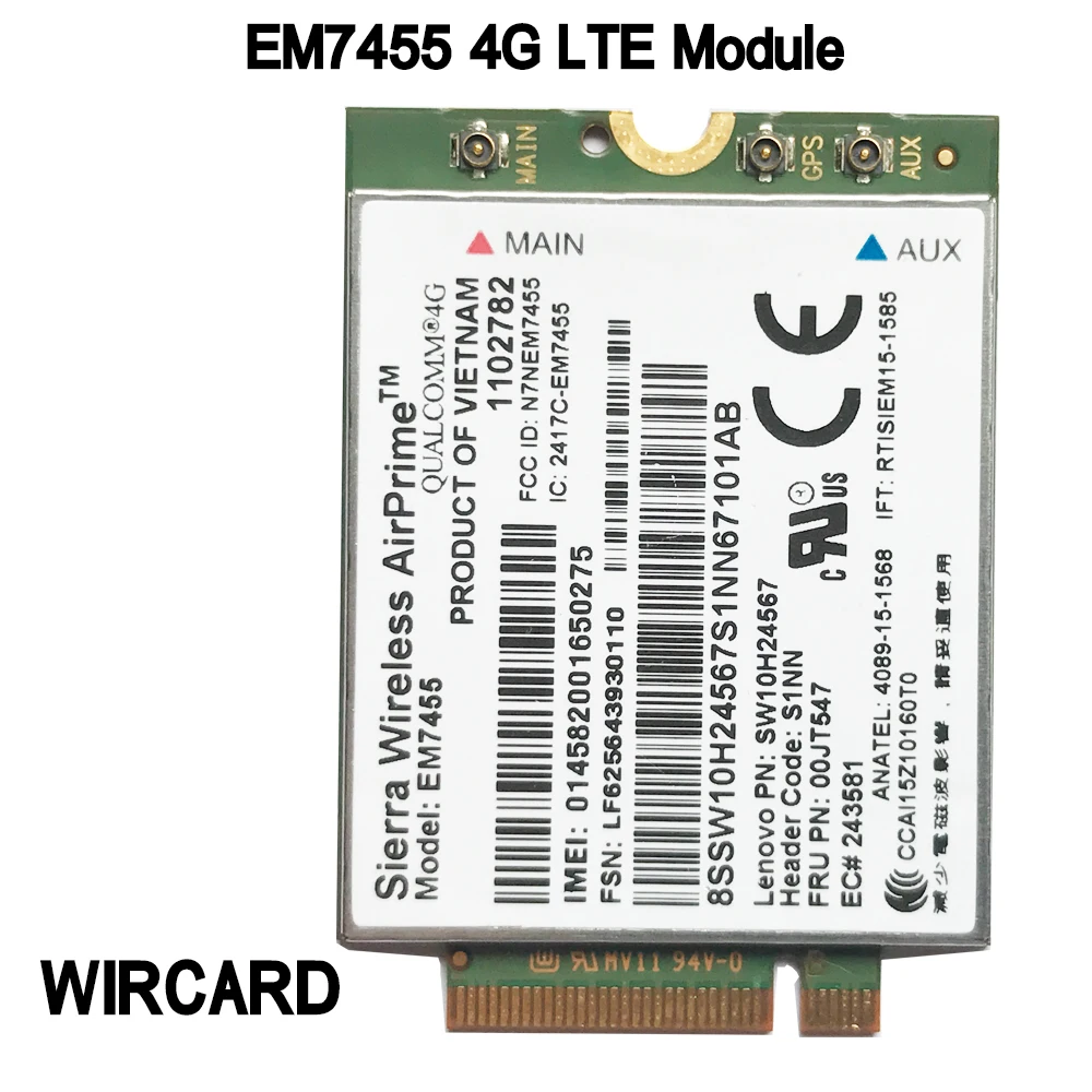 EM7455 4G LTE Modulo 00JT547 4G Carta Per thinkpad T460 T460S T560 X1 Carbonio P70 P50 X260 del computer portatile