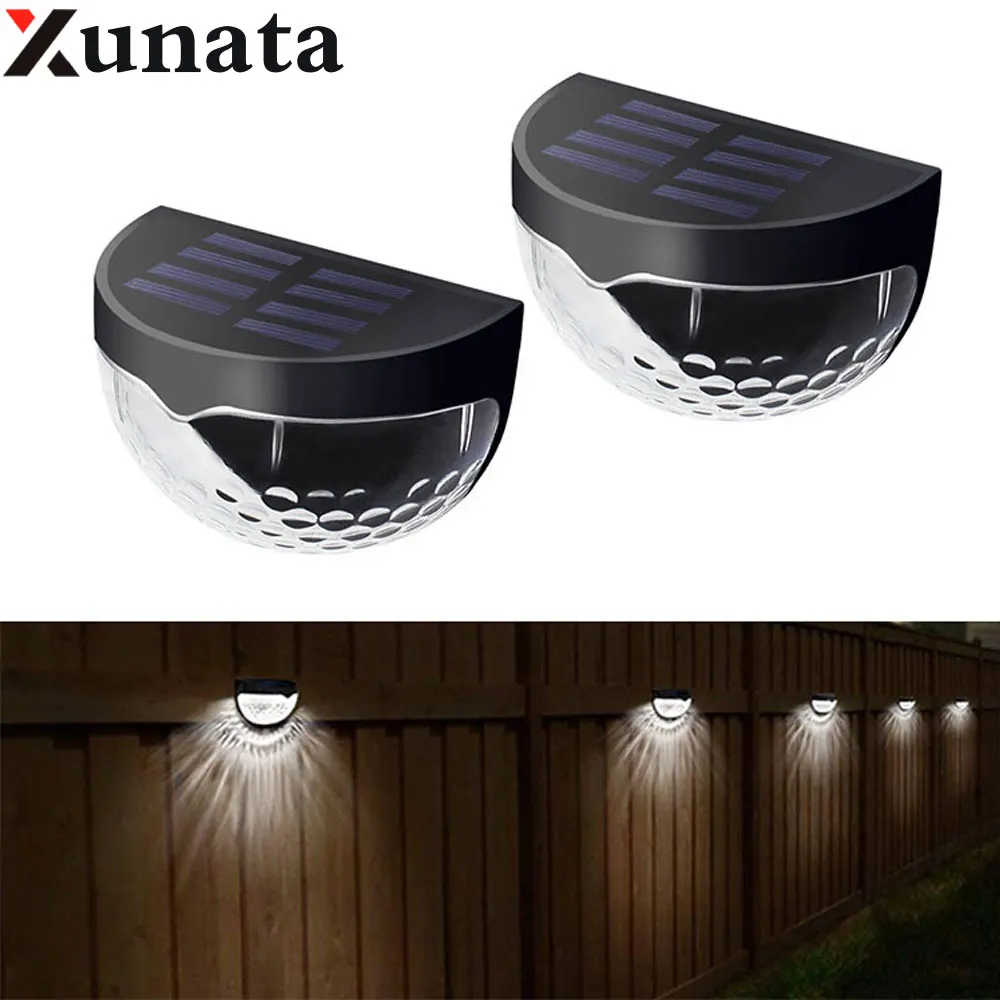 

Outdoor Lighting ABS+PC Wall Lamps Waterproof Semicircle Black Shell 6LED Solar Luminaire Garden Pathway Stairs Corridor Decor