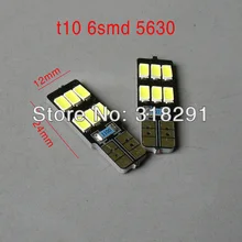 100 шт./лот тип односторонняя Canbus T10 6smd 5630 светодиодный Автомобильный свет неполярная+ Canbus без ошибок OBC для некоторых car12v