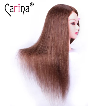 

60CM 100% Human Hair Mannequin Head With Natural Hair Mannequins For Sale Hairdressing Doll Heads For Hairstyles Training Doll