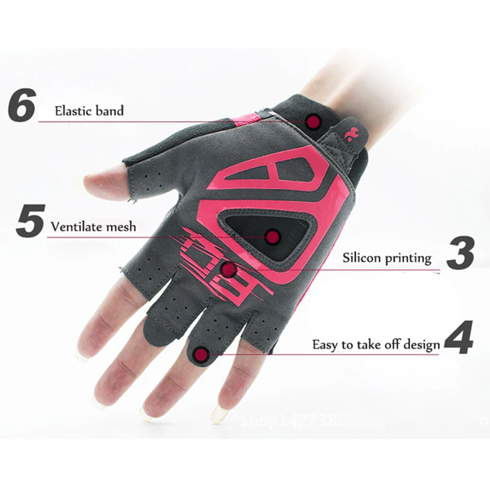BOODUN Women Yoga Body Building Training Gym Gloves Anti-skid Breathable Sport Dumbbell Fitness Exercise Half Finger Gloves