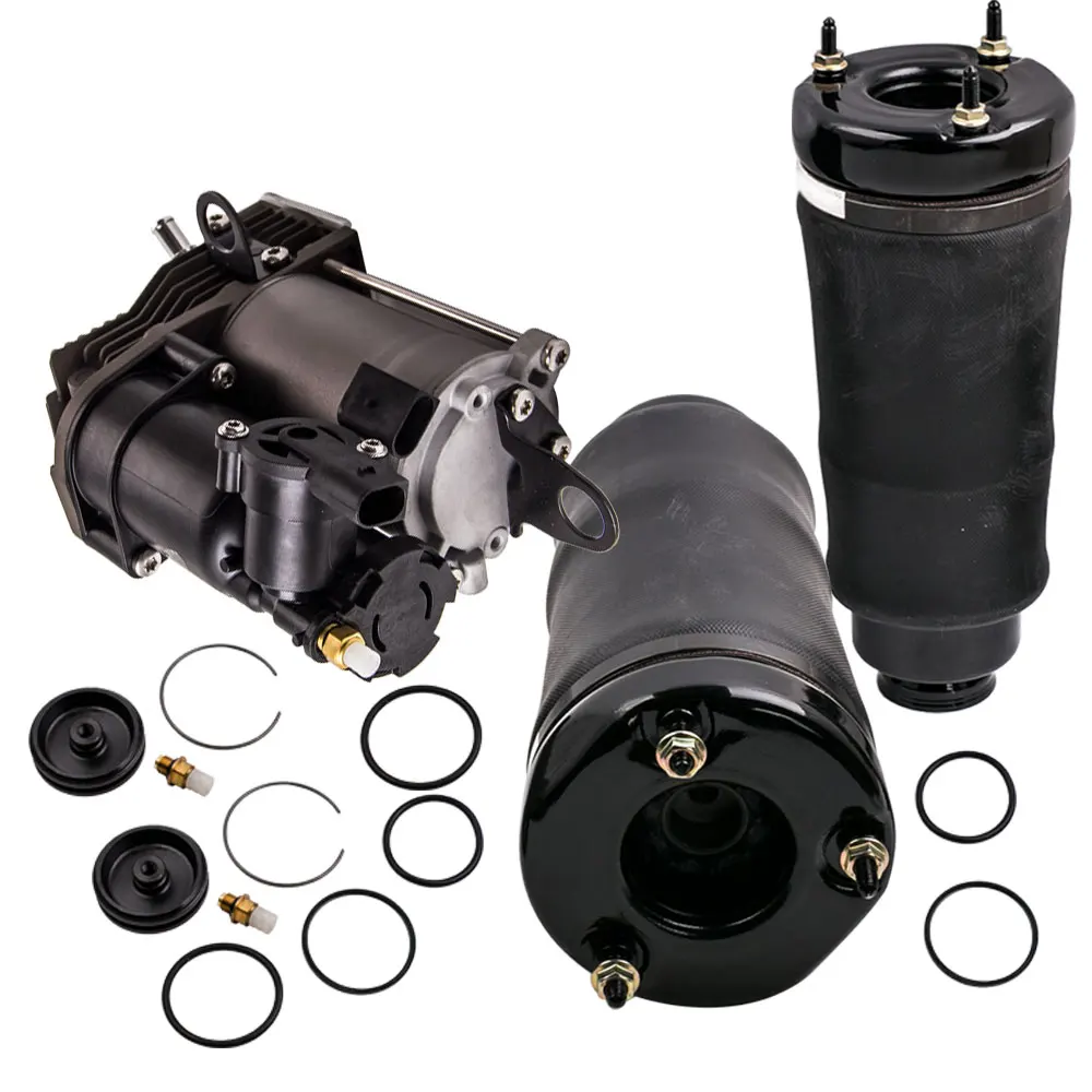 Front Airmatic Air Ride Suspension Bag + Air Compressor Pump For