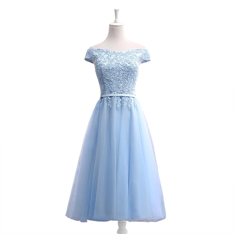 HJZY # платья на шнуровке с открытыми плечами длинные средние короткие синие