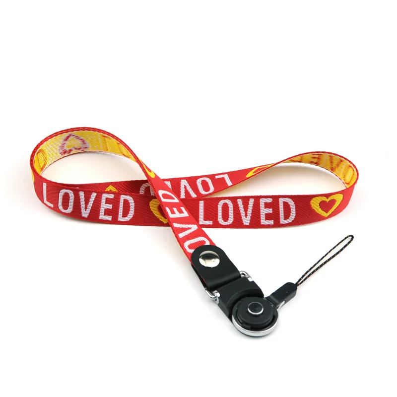 الحب القلب الحبل الرقبة حزام للمفاتيح ID بطاقة أحزمة هاتف المحمول لهواوي USB شارة حامل DIY شنق حبل الوهق الحبل