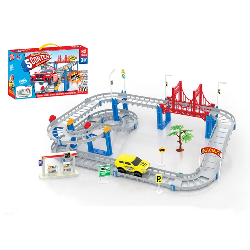 DIY,Educational toys,rail car toy,multilayer railcar,Thomas,electric