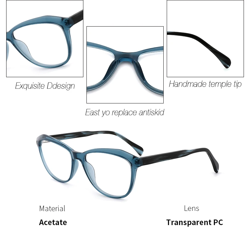 Skup KANSEPT octan 2019 moda przezroczyste okulary ramki jasne kwadratowe niebieski okulary na receptę ramki dla kobiet # LS8046