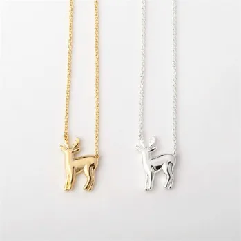 

Fashion Simple Antler Deer Necklace Reindeer Horn Stag Necklaces Cute Bambi Elk Necklace Woodland Fawn Necklaces