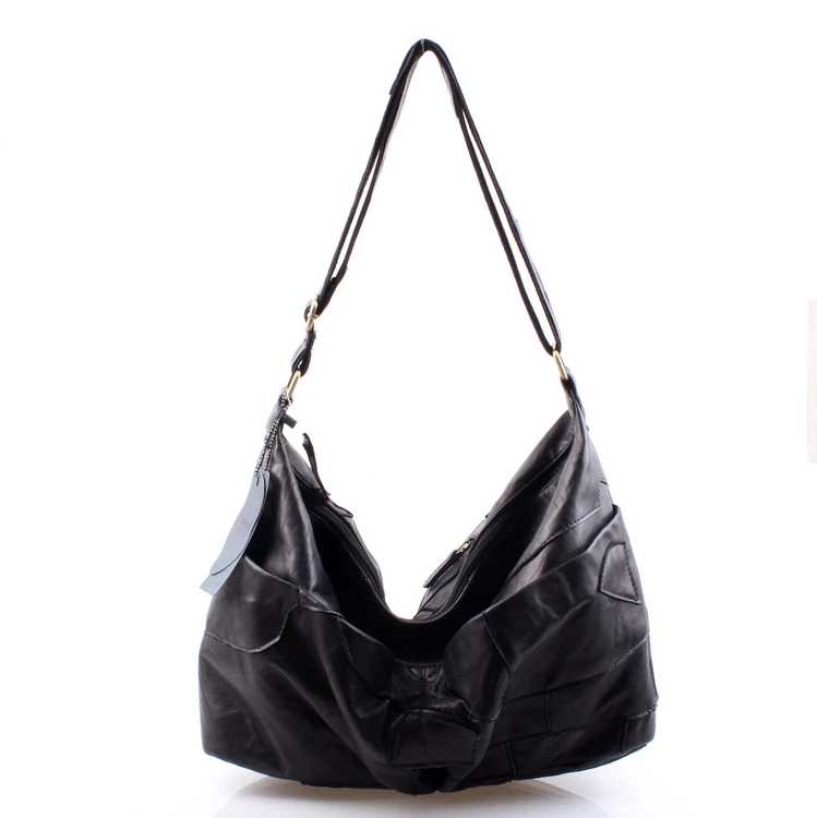 

2016 Top New Single Soft Genuine Leather Casual Irregular Colorant Match Bag One Shoulder Cross-body Women's Sheepskin Handbag