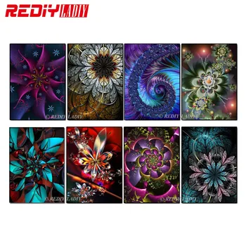

REDIY LADIY Diamond Mosaic Full Diamond Embroidery Mandala Pattern Unfinished Cross Stitch Kits Square Rhinestones Arts & Crafts