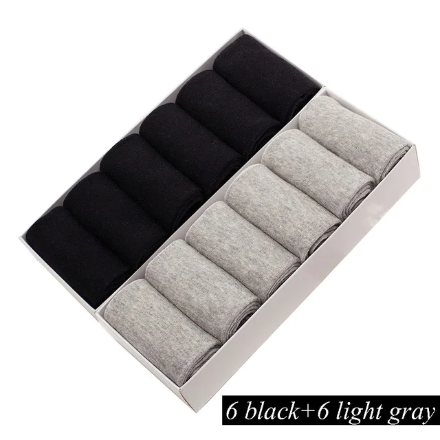 12 Pairs/Lot Plus Size Men's Cotton Socks Business Men Deodorant Crew Socks Breathable Male Solid Color US size(7-11.5) EU 39-48 LS-003