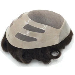 

durable Fine mono with PU around men toupee , hair replacement size 8x10" stock free shipping