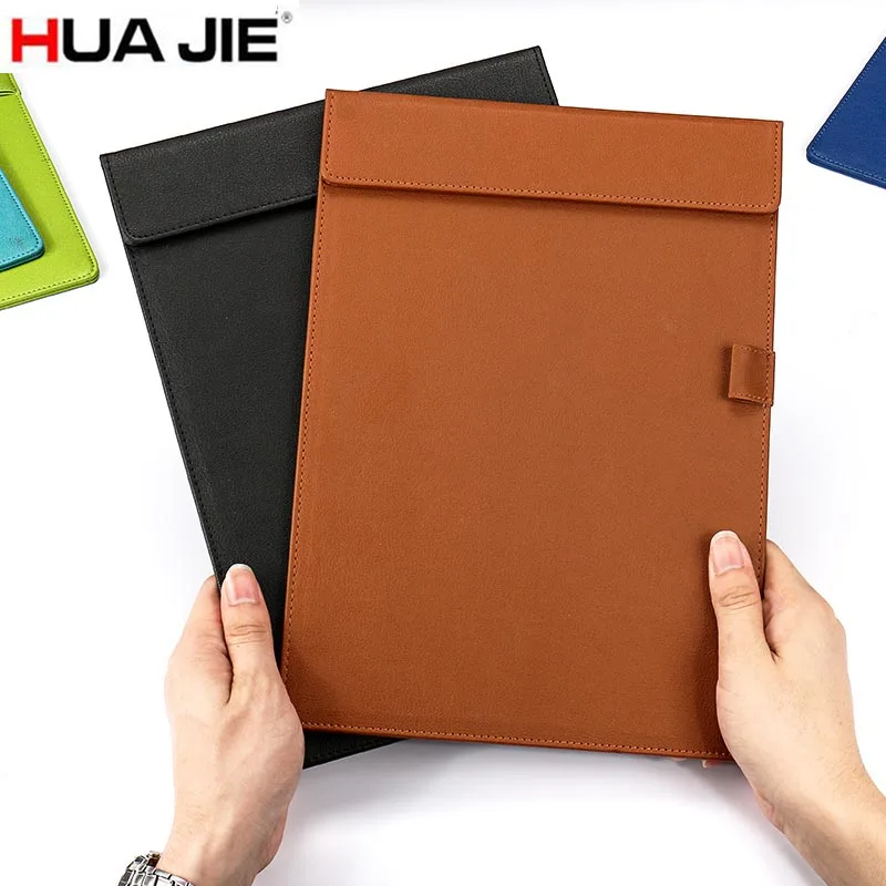 

HUA JIE A4 Magnetic Clipboard PU Leather Portfolio with Pen Clip Hotel Menu Notepad Nurse File Folder Office Sign/Drawing Boards