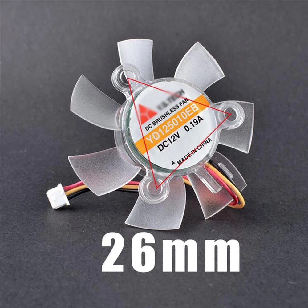

Graphics Card Cooling Fan YD125010EB DC12V 0.19A Graphics Cooler Radiator Fan Diameter 45mm 3-pin 26mm Hole Distance