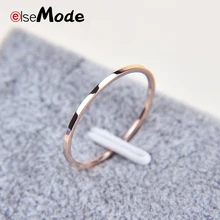 ELSEMODE розовое золото 1,1 мм простые гладкие обручальные кольца из титановой стали для женщин и девушек, ювелирные изделия в подарок