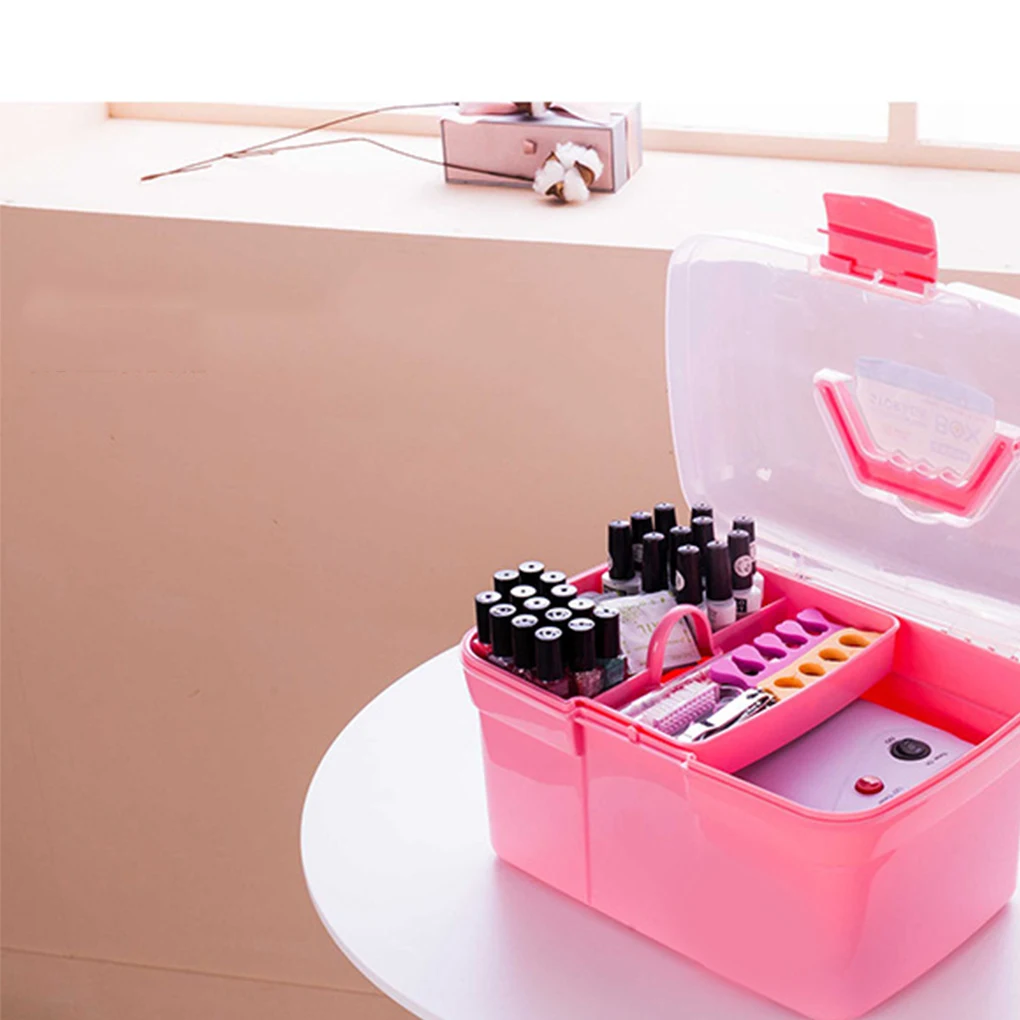 3 цвета, ручная настольная коробка для хранения, пластиковые ножницы, органайзер для макияжа, ювелирные изделия, лак для ногтей, ручка, контейнер, Маникюрный Инструмент, чехол