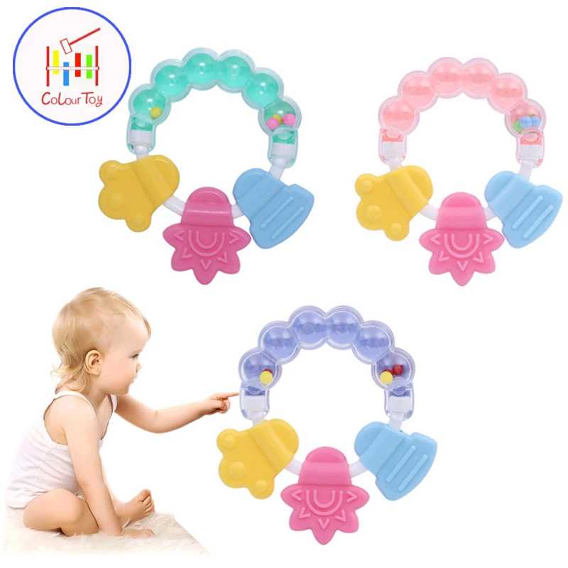 Baby Rattle And Teether Ring O' Links Infant Silicone Dental Teether
