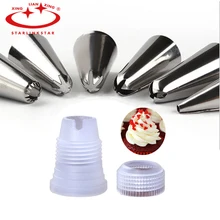 1 комплект, 6 насадок в форме цветка для глазури+ 1 насадка для торта, помадка, кондитерские изделия, инструмент для украшения крема для глазури, наконечник для украшения торта