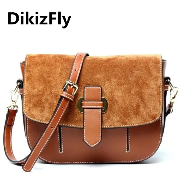 Dikizfly Brand Famous Designer Women Bag Genuine Leather Vintage Dikizfly Brand Famous Designer Women Bag Genuine Leather Vintage Saddle Womne Messenger Bags Fashion Handbags