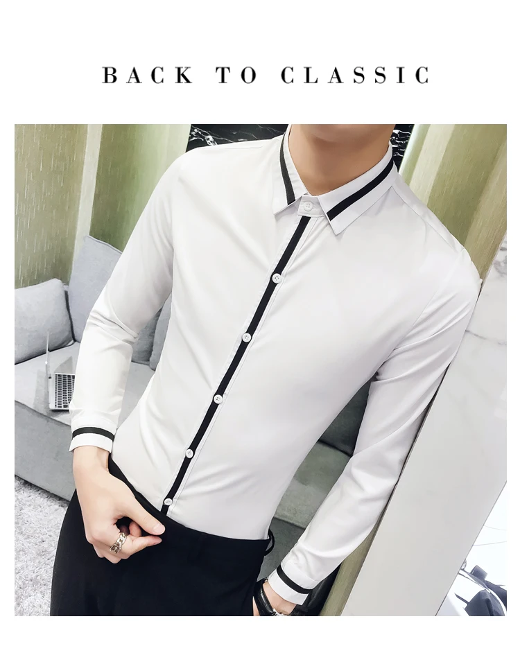 Camisa Social Masculina, Высококачественная Весенняя Мужская одежда, рубашка для жениха, свадебный смокинг, мужская приталенная рубашка с длинным рукавом