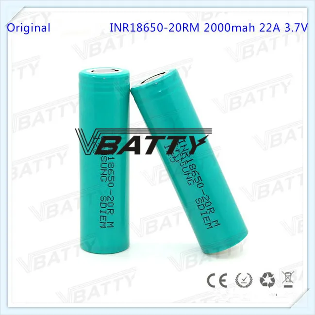 Горячая vape мод батарея 20r для samsung 18650 INR18650-20r литий-ионная батарея(1 шт