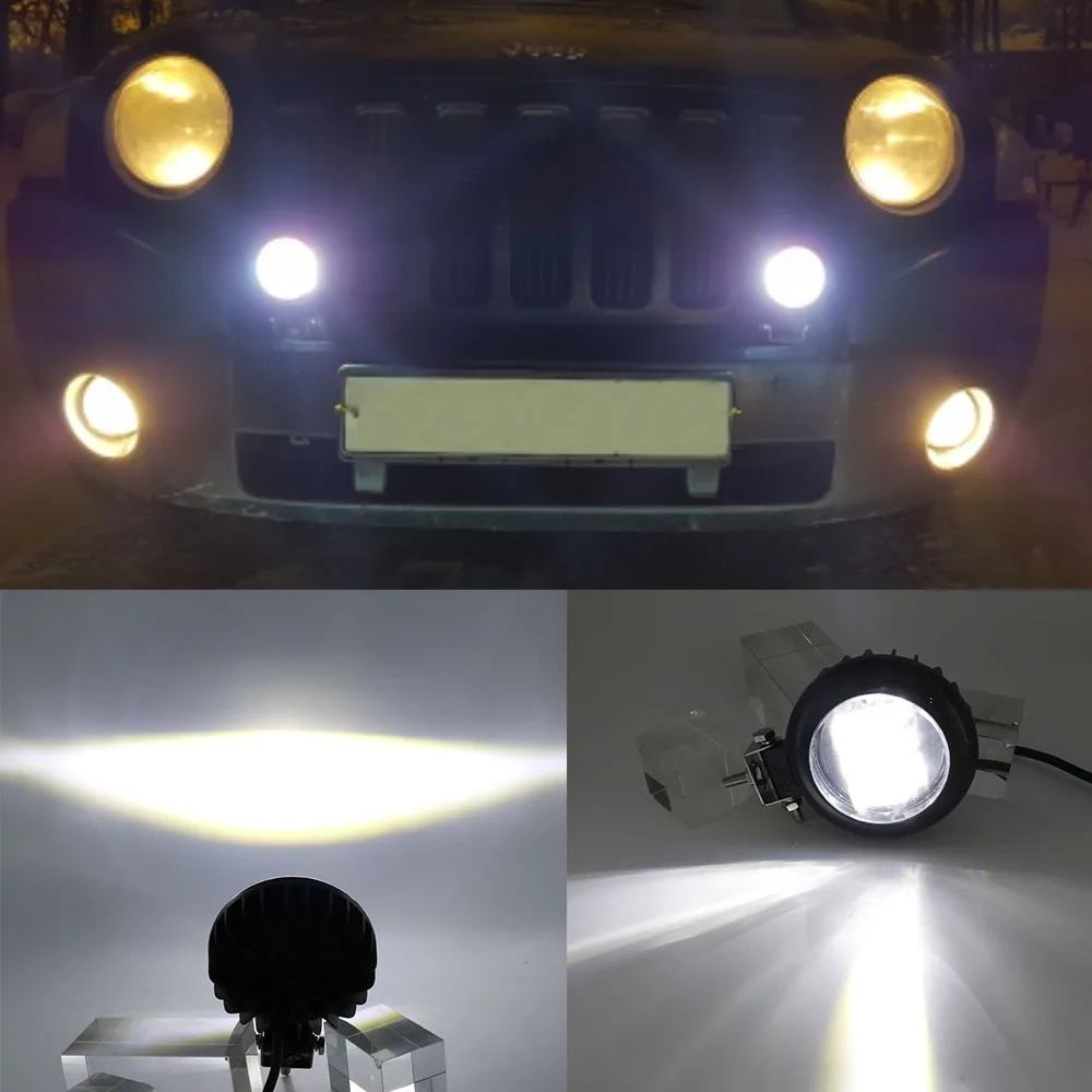 2PCS 4PCS 12V 24V 6000K 30W Waterproof Round LED Light Bar Working Lights Offroad Car Boat led Work Light (2)