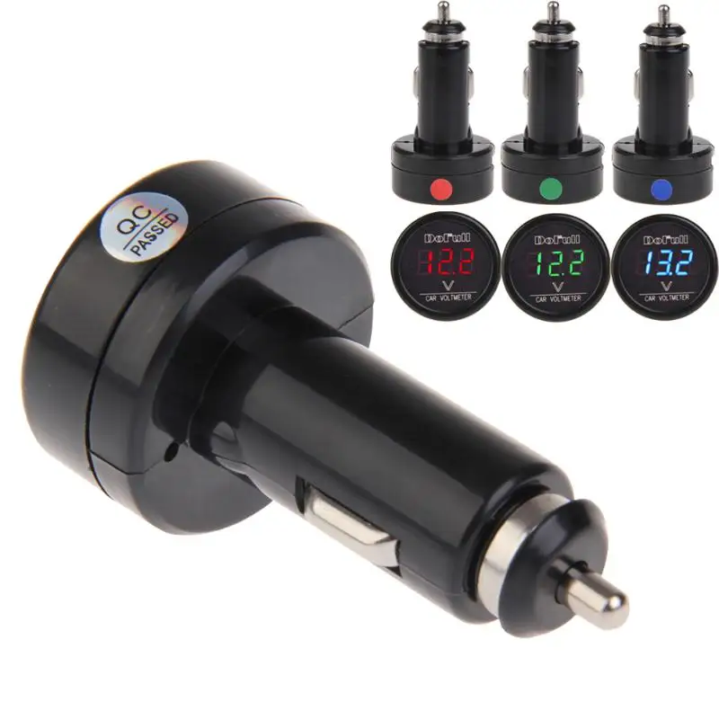 

Multifunction12/24V Universal Auto Digital Voltmeter Electronic Cigarette Lighter Socket Battery Volt Monitor Gauge RGB Display