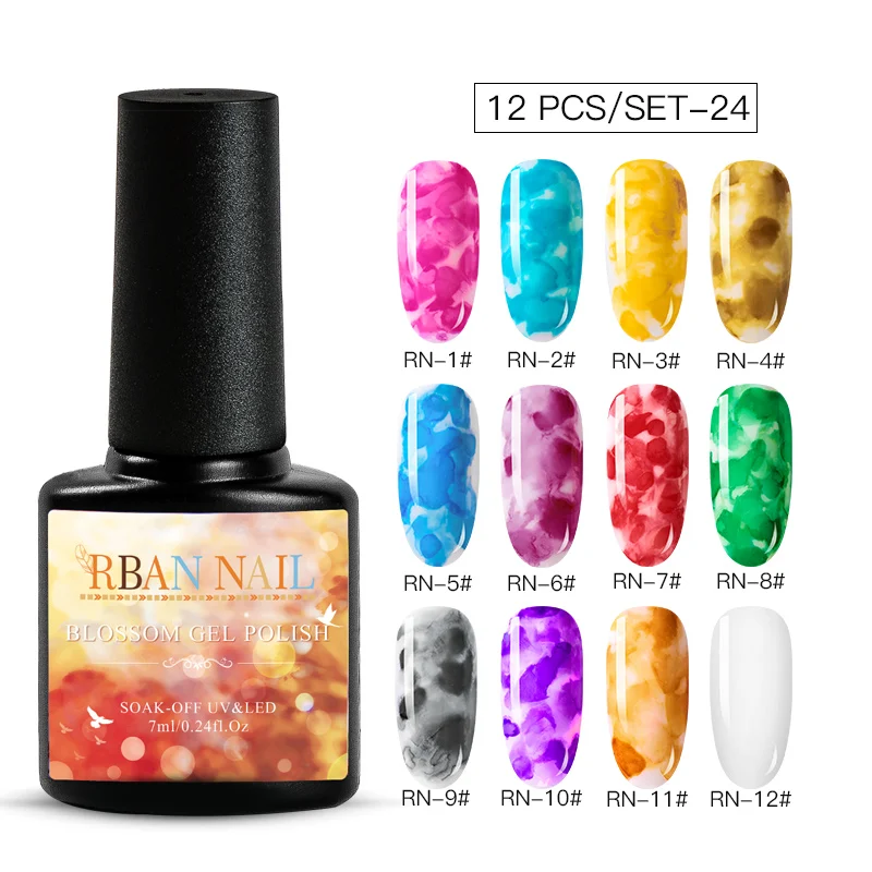 RBAN NAIL DIY акварельный лак для ногтей цветок гель Полупостоянный УФ лампа замачиваемый гель для ногтей Декор лак для нейл-арта маникюрный салон - Цвет: ZH04547