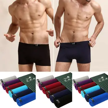 

6Pcs/Set Men Breathable Underwear Boxer Shorts Bulge Pouch Underpants Underwear 2019 New Elastic Comfortable Boxers Plus Size
