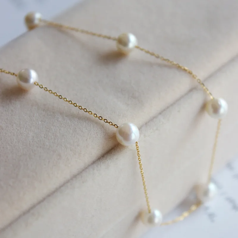 

WKOUD EAM Jewelry / 2019 New Fashion Temperament Simple All-match Sea Pearl Necklace Women's Accessories S#N46108