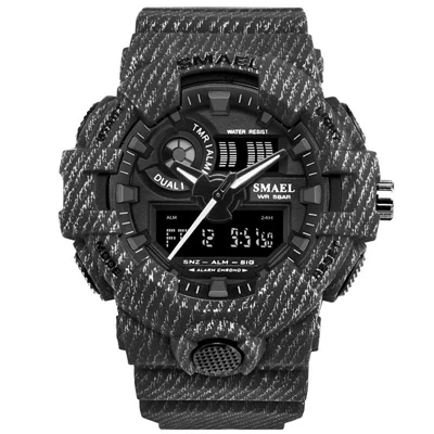 Топ люксовый бренд Sanda мужские спортивные часы мужские кварцевые светодиодный аналоговые часы мужские военные водонепроницаемые наручные часы Relogio Masculino - Цвет: Серый