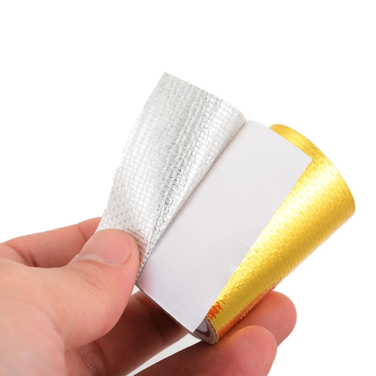 1 Roll 5*80cm Adhesive Reflective Gold High Temperature Heat Shield Wrap Tape Heat Shield Wrap Waterproof Tapes