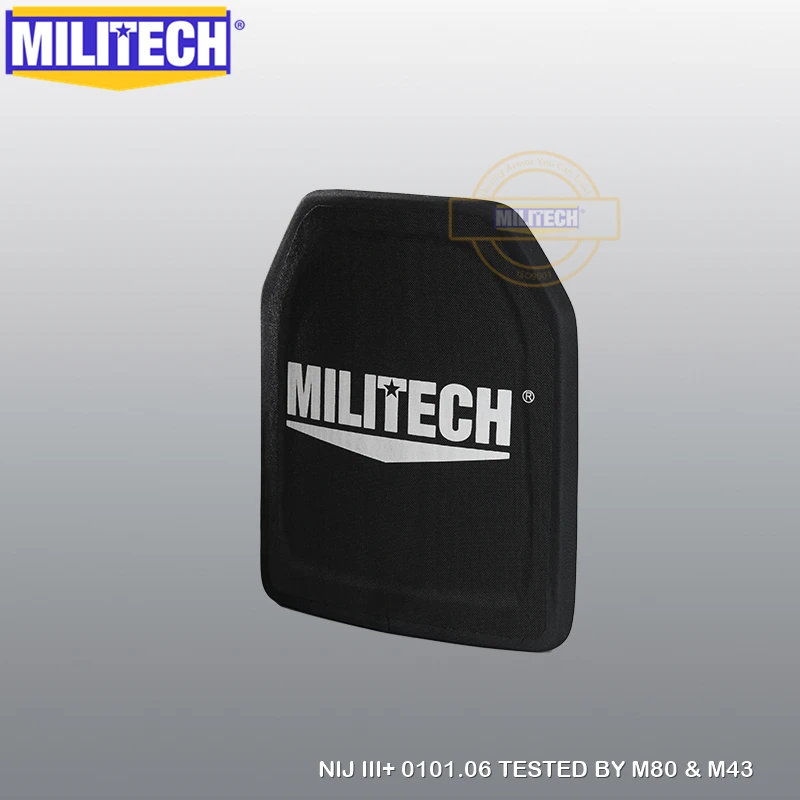 MILITECH 10x12 дюймов NIJ III+ автономная PE баллистическая панель NIJ уровень 3 плюс Номинальная бронежилет AK47 пуленепробиваемая пластина