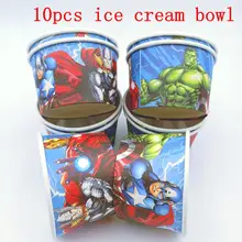 10 шт. кружки для мороженого в стиле Мстителей Детские вечерние кружки для мороженого на день рождения чашек для мороженого в стиле Мстителей